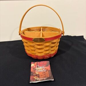 Longaberger Homestead Woven Memories Basket 2002 Liner, Removable Dividers